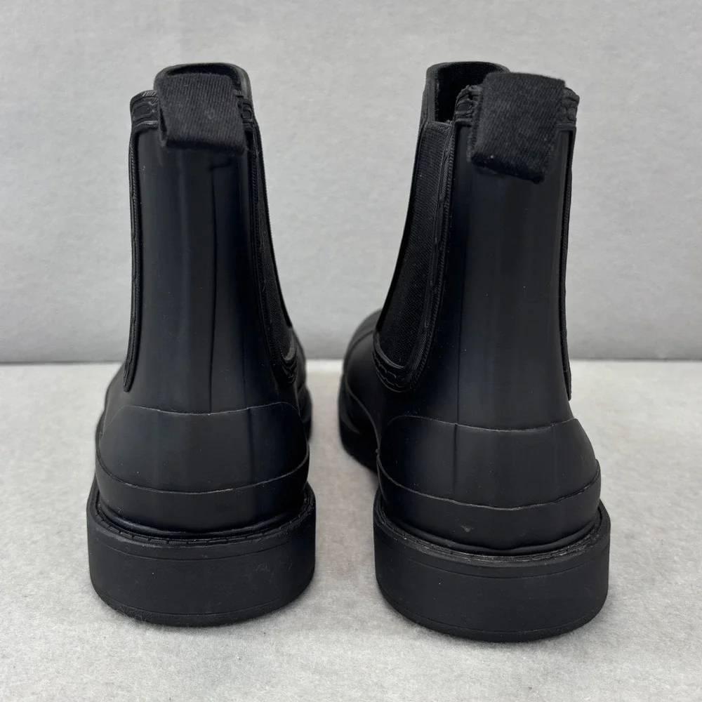 Hunter Commando Chelsea Boots‎ Black Women's Size 7 M Pull On waterproof - Picture 7 of 8